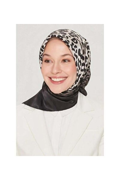 Armine وشاح نوستالجي تيفيل من الحرير IST 8550-41 بنمط الفهد باللونين الأسود و...