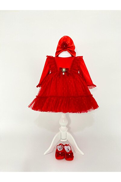 trendyhome Red Christening Dress for Girls
