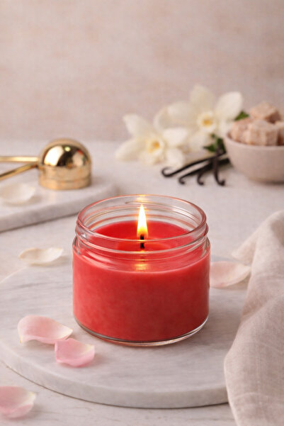 MumDukkanim Yoğun Vanilya Kokulu El Yapımı Mum | 36 saat yanma süresi | 260 g...