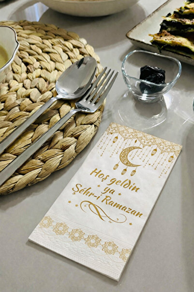 Palifix 20 Adet Dekoratif Peçete Hoş Geldin Ya Şehr-i Ramazan Yazılı Aksesuar...