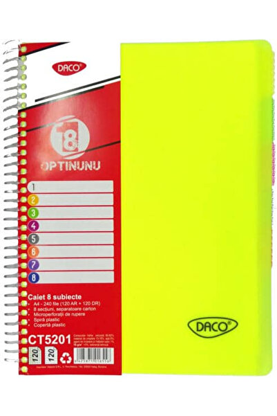 daço A4 notebook 8 subjects 240 sheets Plastic cover