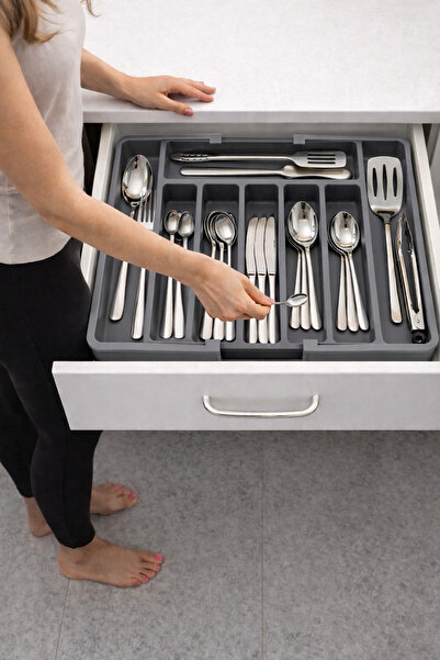 Mim Life Çift Taraflı Uzayabilen Pratik Çekmece İçi Kaşıklık Organizer Çekmec...