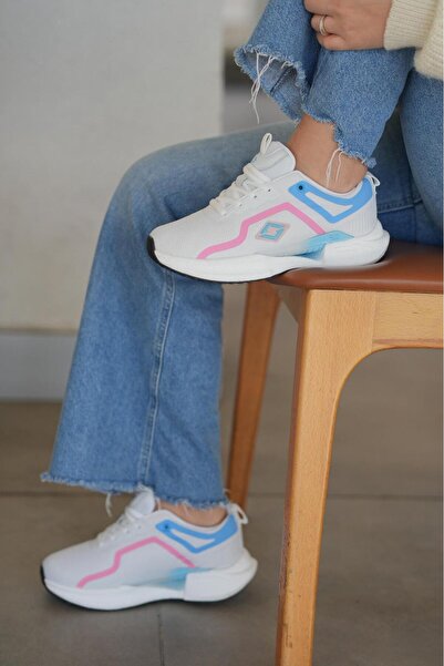 Elvin Shoe Γυναικείο Λευκό Ορθοπεδικό Πάτο Καθημερινό Αθλητικό Παπούτσια 061