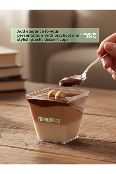 TRENDİPACK Mika Hard Plastic Dessert Bowl 50 Pieces - Without Lid