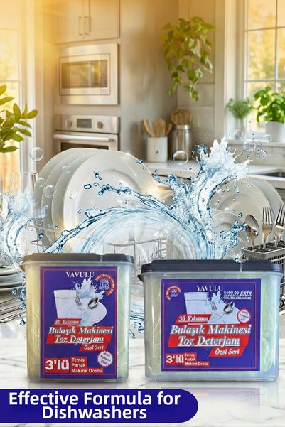 yavulu Powder Dishwasher Detergent Triple Effect Special Lid Box 700g 35 Washes Granular Dishwashing Detergent