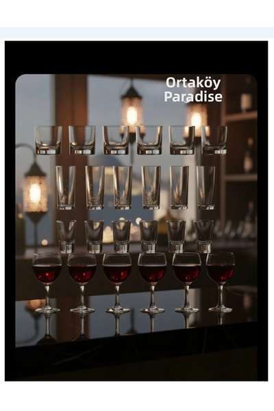 Paşabahçe Σετ 24 τεμαχίων Istanbul Whisky Rakı και ποτήρια κρασιού