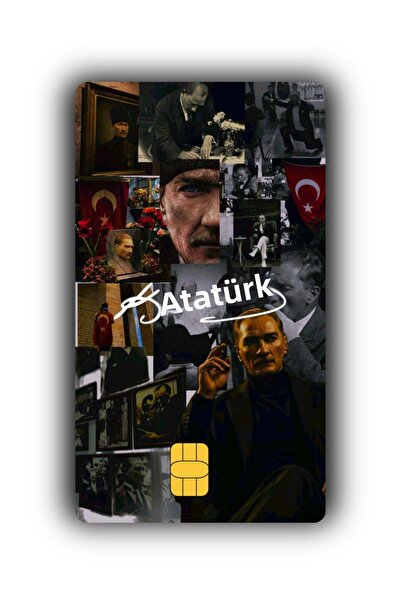 artea tasarım Αυτοκόλλητο πιστωτικής κάρτας με θέμα Ατατούρκ - Ετικέτα κάρτας...