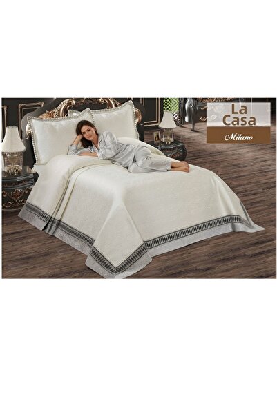 LACASA HOME LINEN Milano Jacquard Cotton Brocard Embroidered Band Double Bed ...