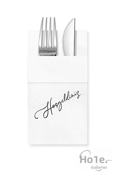 Story مناديل ورقية بيضاء اللون مقاس 40×40 سم مع نقش ترحيبي و16 جيبًا