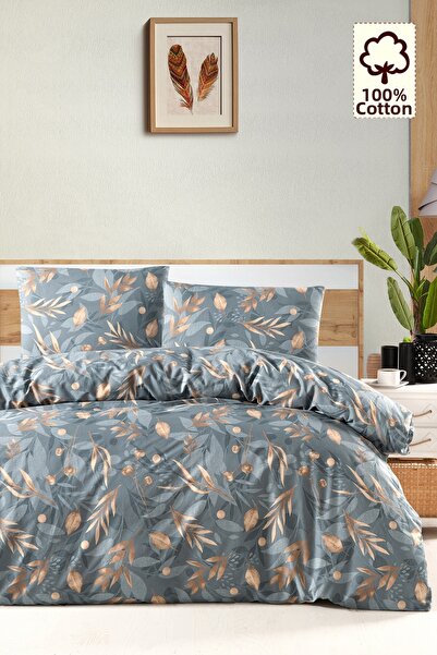 CAQQA 100% Cotton Karel Green Double Duvet Cover Set