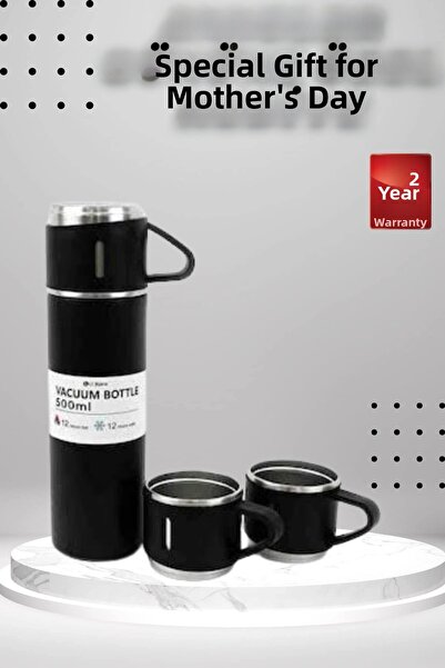ARMÜZ Σετ θερμός με 3 ποτήρια, Ειδικό δώρο για τη γιορτή της μητέρας, Φορητό,...