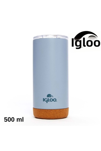 IGLOO كوب فلين 500 مل ترمس كوب زجاجة ماء أزرق