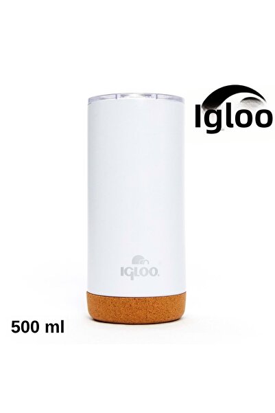 IGLOO Cork Mug 500ml Thermos Mug Cup Flask White