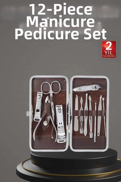 Twin Store ميه للاستيراد ®   12 قطعة من الفولاذ المقاوم للصدأ مدمج مقص أظافر ...