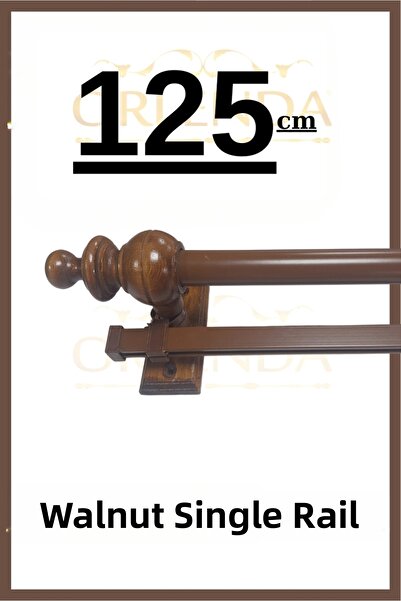 Orlenda Umeraș pentru perdea rustică - șină simplă, cap din lemn, perdea rust...