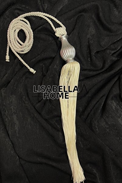 LisabellaHome Завеса, завеса за завеса, държач за завеса и бяла брошка