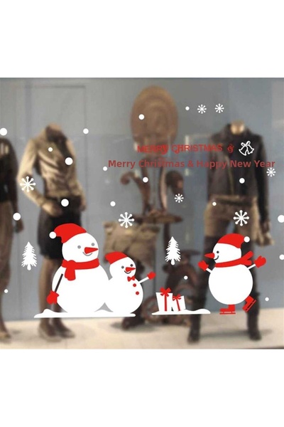 BeySüS Πρωτοχρονιάτικο στατικό αυτοκόλλητο - Χιονάνθρωποι