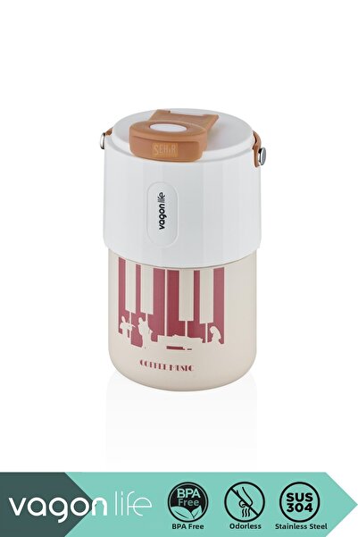 Vagonlife Termos din oțel inoxidabil de 400 ml - ceașcă de cafea cu model, cu...