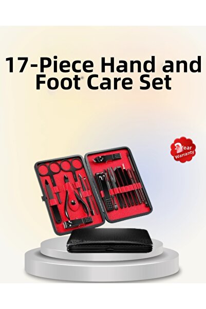 SORA GROUP 17 Piece Leather Covered Manicure Set
