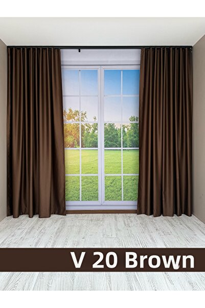 mep mekanik Donatti Brown Star Blackout Single Wing Background Curtain Withou...