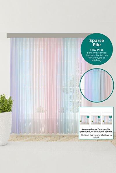 Bebemotto Soft Rainbow Pastel Pink, Purple Children's Room, Baby Room Tulle C...