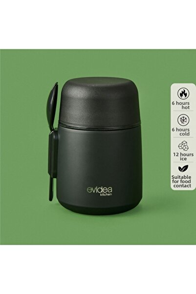 KUT FLY ترمس طعام للمطبخ - أسود - 500 مل