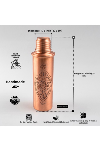 DMT COPPER HOME Motivational Water Bottle - Water Bottle Gym Water Bottle - B...