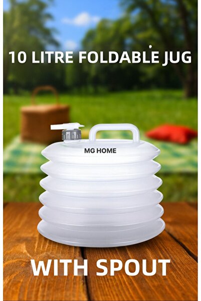 MG HOME علبة مياه قابلة للطي سعة 10 لتر مع صنبور عالي الجودة، علبة مياه للتخي...