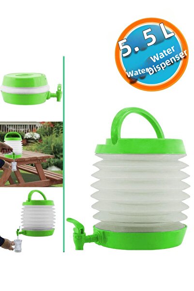 NZB موزع مياه عملي قابل للطي مع نافورة ترمس منفاخ سعة 5.5 لتر للنزهة والتخييم...