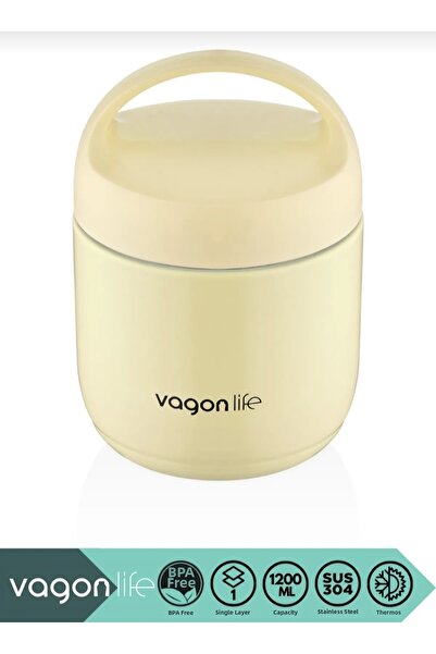 Vagonlife ترمس طعام فولاذي مع وعاء معزول حراريًا، ترمس مفرغ مانع للتسرب سعة 1...