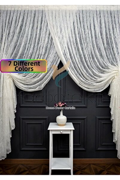 farbateks Model alb cu cu două rânduri de nasturi perdele Yanki Tulle Model d...