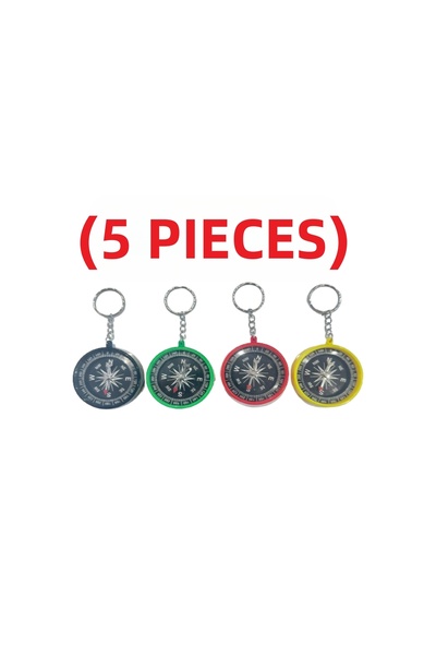 TİFOYS (5 Pieces) Compass Keychain Colorful Key Chain Plastic