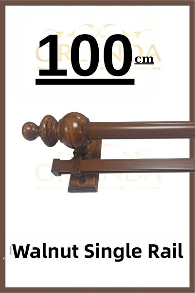 Orlenda Umeraș pentru perdea rustică cu o singură șină din nuc 100cm