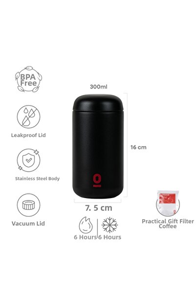 Espressolab Black Stainless Steel Mini Mug Thermos 300 ml |   No:120