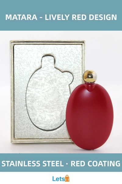 Letsii دورق دائري من الستانلس ستيل لون أحمر