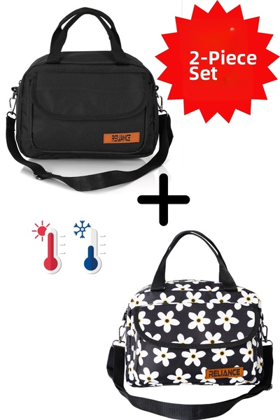 RELIANCE Термос за храна 8+8 литра - комплект от 2 черна чанта за обяд и пикник