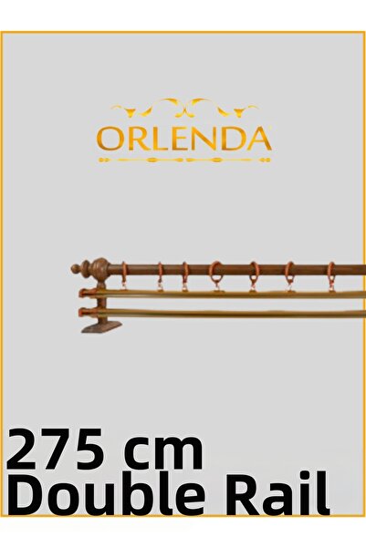 Orlenda Țeavă de aluminiu cu cap din lemn de cireș Umeraș rustic pentru perde...