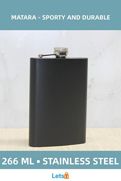 Letsii قارورة ماء من الفولاذ المقاوم للصدأ باللون الأسود مقاومة للماء سعة 9 أ...