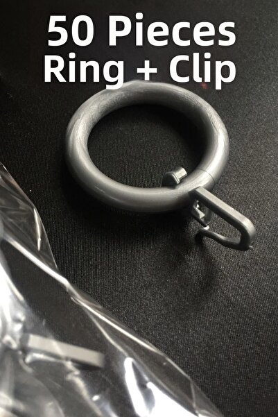 perhal perde ve halı 50 bucăți inel pentru perdea rustic gri și Klichi - inel...