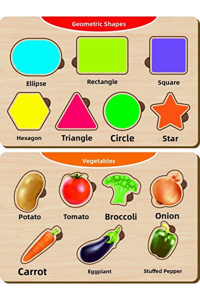 MAKETÇİNİZ مجموعة ألغاز خشبية للبحث والتوصيل التعليمية مكونة من قطعتين