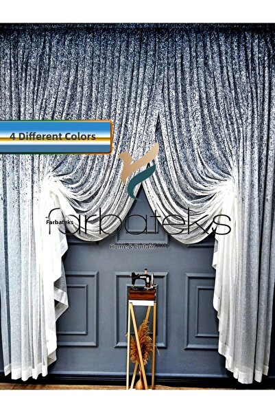 farbateks ستارة تول مزدوجة الصدر من التول باللون الأزرق الداكن