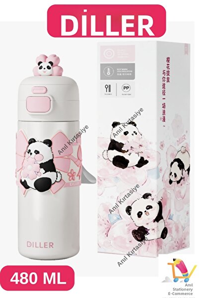 Vagonlife ترموس ديلر سعة 480 مل للاستخدام المزدوج مع شفاطة وحزام مريح لارتدائ...