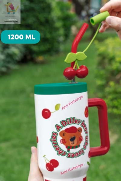 Vagonlife Insulated Coffee Cup with Straw 1200ml up to 12 Hours Hot/Cold Thermos with Body