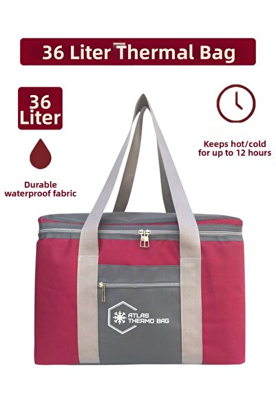 Wallery Bags 36 Liter Thermal Insulated Zippered Camping Picnic Thermos Hot C...