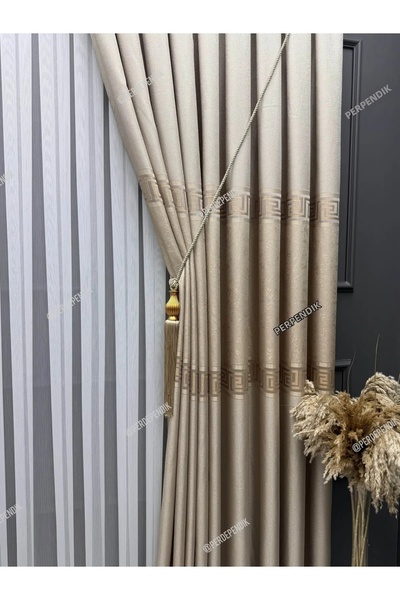 Perde Pendik ستارة بانو فون، سلسلة أماسرا إليجانس، ذهبي بارد بيج معتم، حاجب ل...