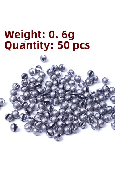 Choice 50 قطعة 0.6 جرام DNDYUJU 50 قطعة أوزان صيد مستديرة مقسمة الرصاص مثقل ا...