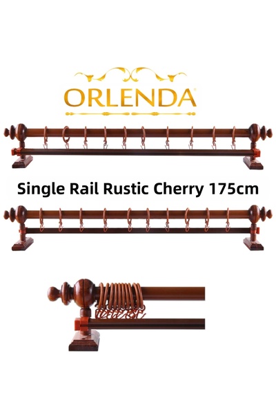 Orlenda Umeraș pentru perdea rustic din lemn de cireș - țeavă rustică cu o si...