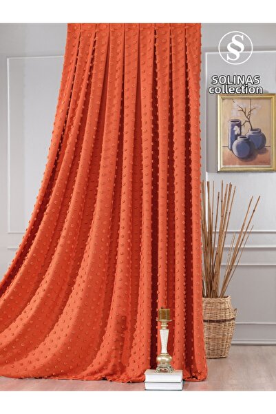 Solinas Collection Paris Orange 1 X 3 Cortina de fundal cu pliuri strânse - o...