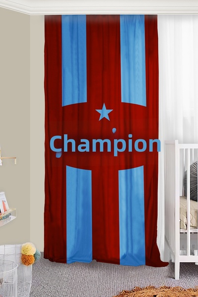 Bebişim Halı Fan Burgundy Blue Double Winged Background Curtain