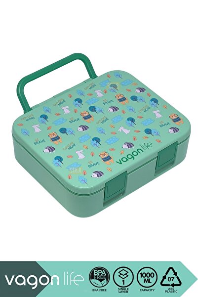 Vagonlife صندوق غداء بينتو سعة 1000 مل، مجموعة جديدة، طبقة واحدة، 3 أقسام، بل...